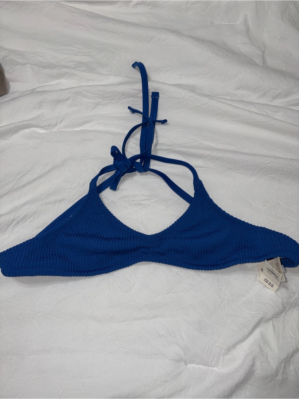 aerie Royal Blue Textured Triangle Bikini Top